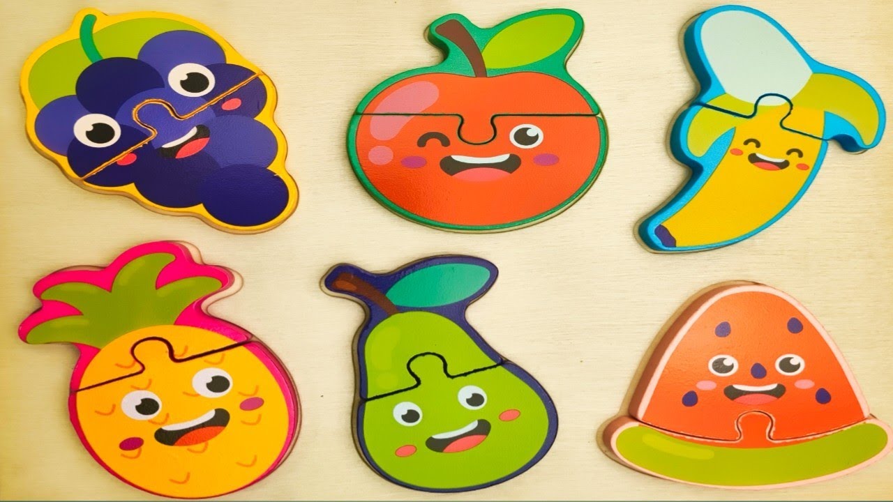 kids for puzzle game | learn fruit matching with puzzle | preschool learning Video for little