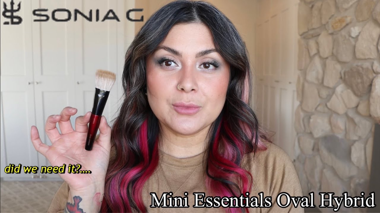 НОВАЯ овальная гибридная кисть Sonia G Mini Essentials | сравнима с прозрачной кистью-буфером