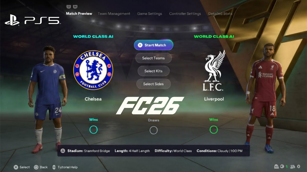 EA SPORTS 26 (PS5 SLİM UHD) 7. WEEK PREMİER LEAGUE CHELSEA-LİVERPOOL GAMEPLAY