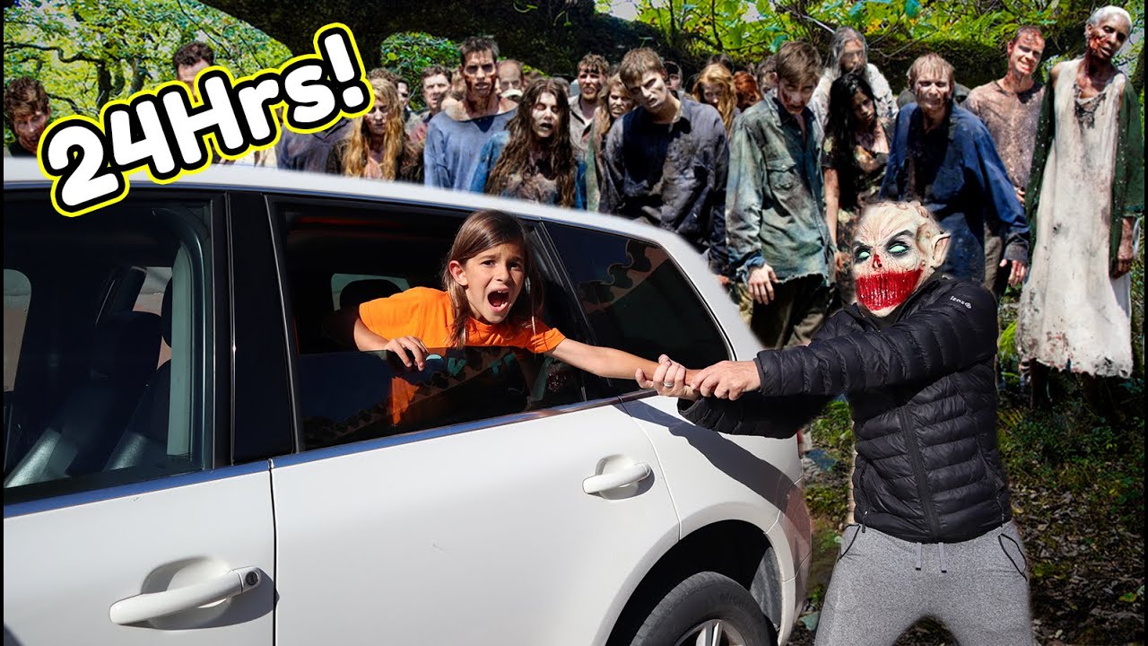 24 HOURS TRAPPED IN THE CAR WITH ZOMBIES 🧟&zwj;♂️ Hi Family Team! 👋🏻