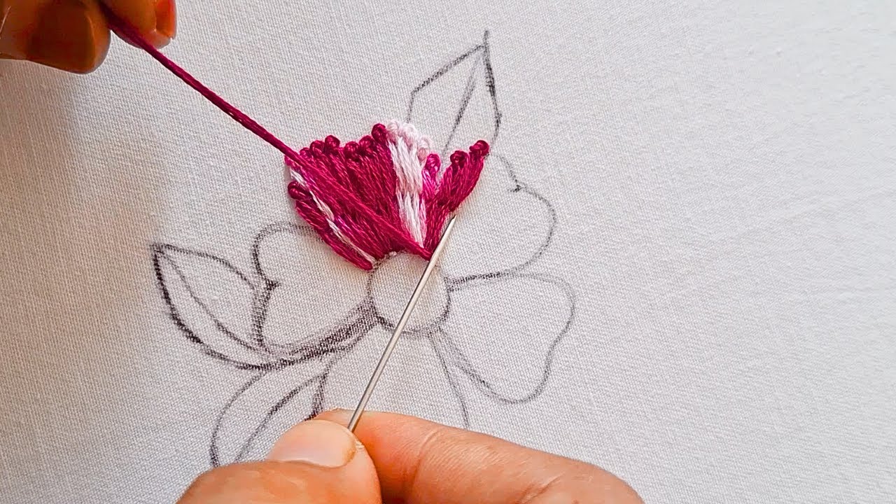 Gorgeous flower hand embroidery tutorial || Jhinuk Hand Embroidery || New stitch