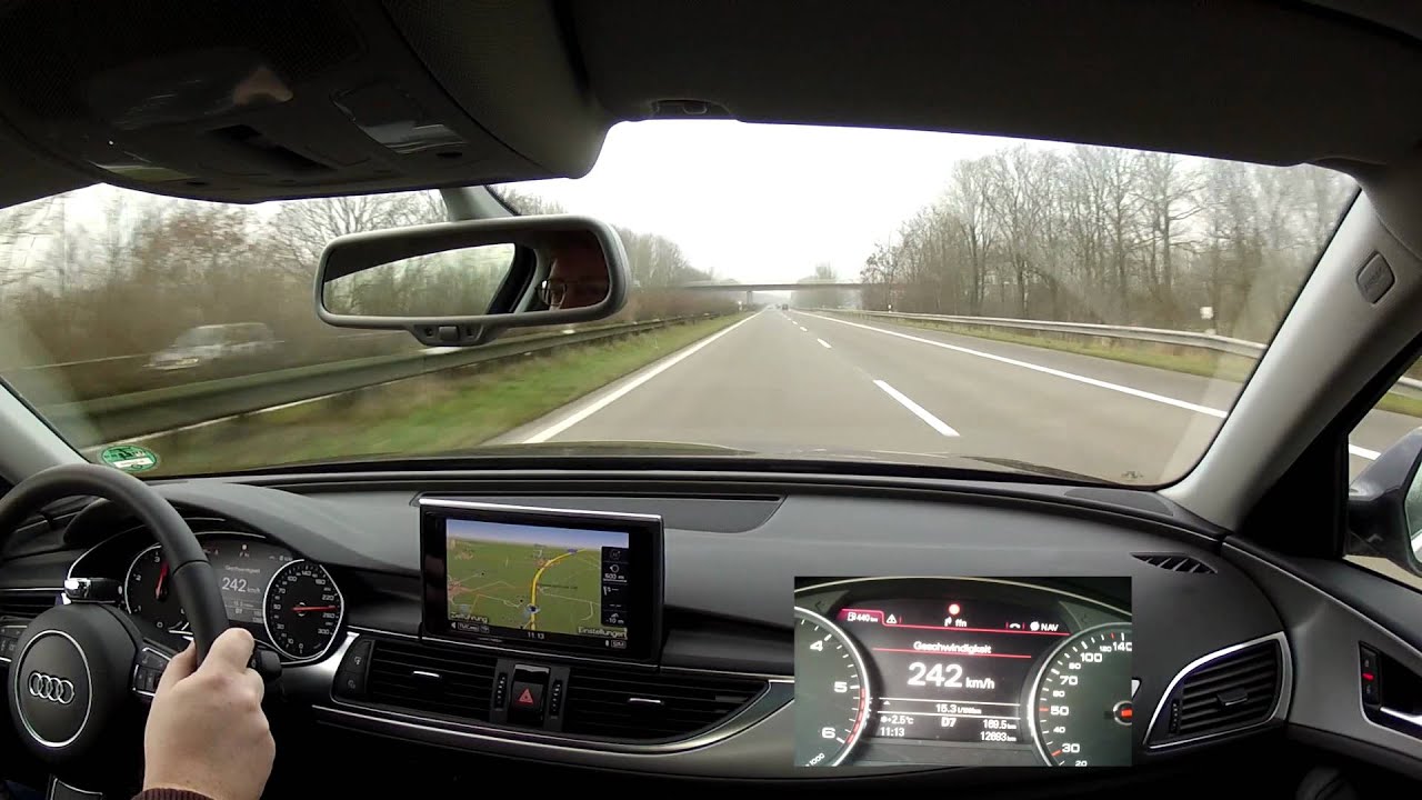 Driving an Audi A6 3.0 TDI Quattro fast on the German Autobahn (Part 2 of 2 )