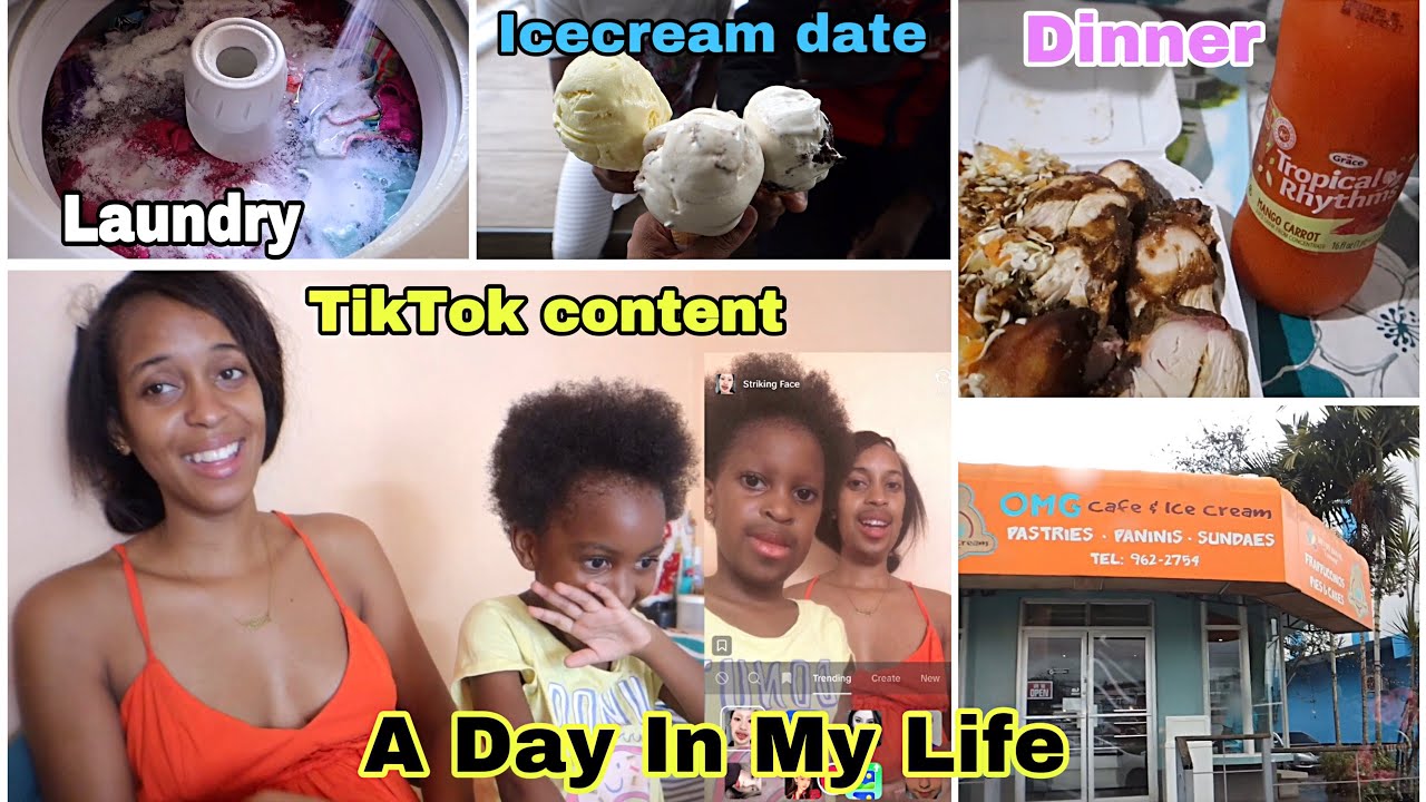A Day In My Life Vlog / Ice cream date, Laundry, Creating TikTok Contents , Food and more..