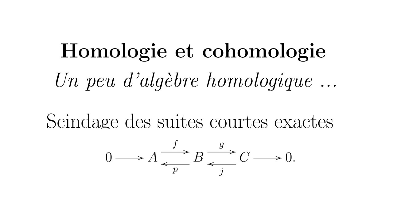 Homologie et cohomologie - Un peu d'algèbre homologique - Scindage des suites courtes