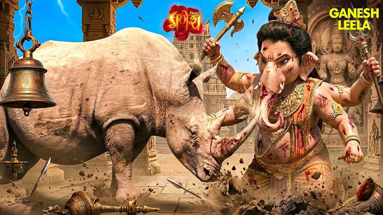 खूंखार गैंडे ने जब गणेश को किया लहूलुहान | Vighnaharta Ganesha #bholenath #adishakti #maakali #god