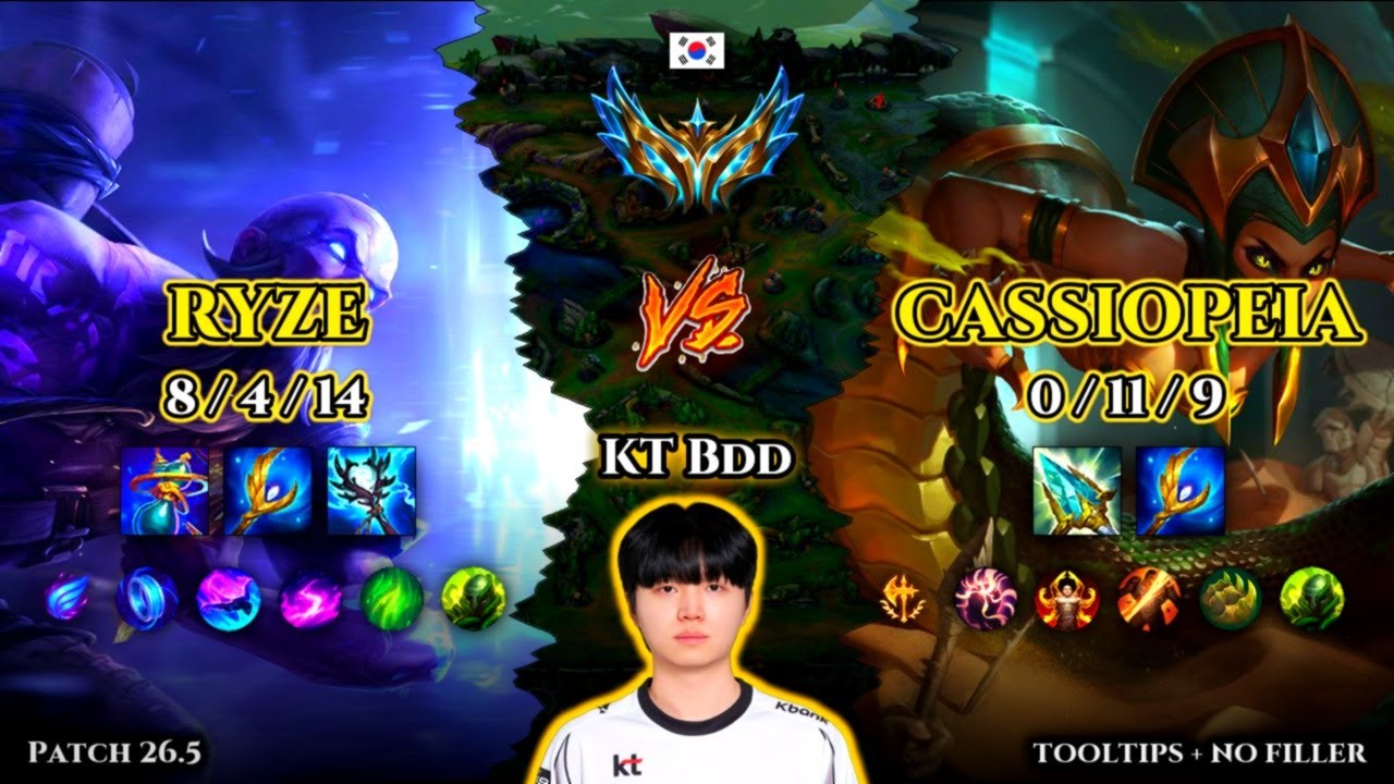 KT Bdd | Ryze MID vs Cassiopeia | Patch 26.5 | 2026-03-04 | KR CHALLENGER