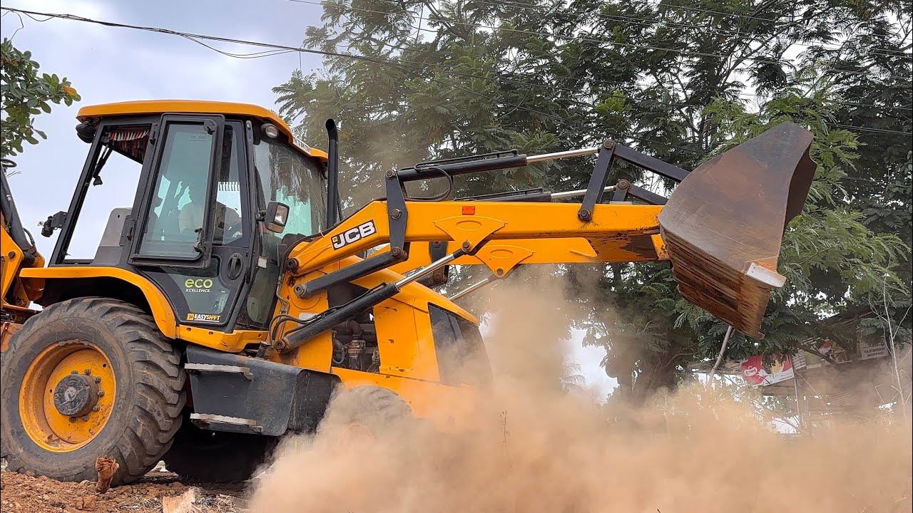 JCB 3DX Heavy Mud Dozing | New Marriage Mahal Parking Site Work || jcb video 