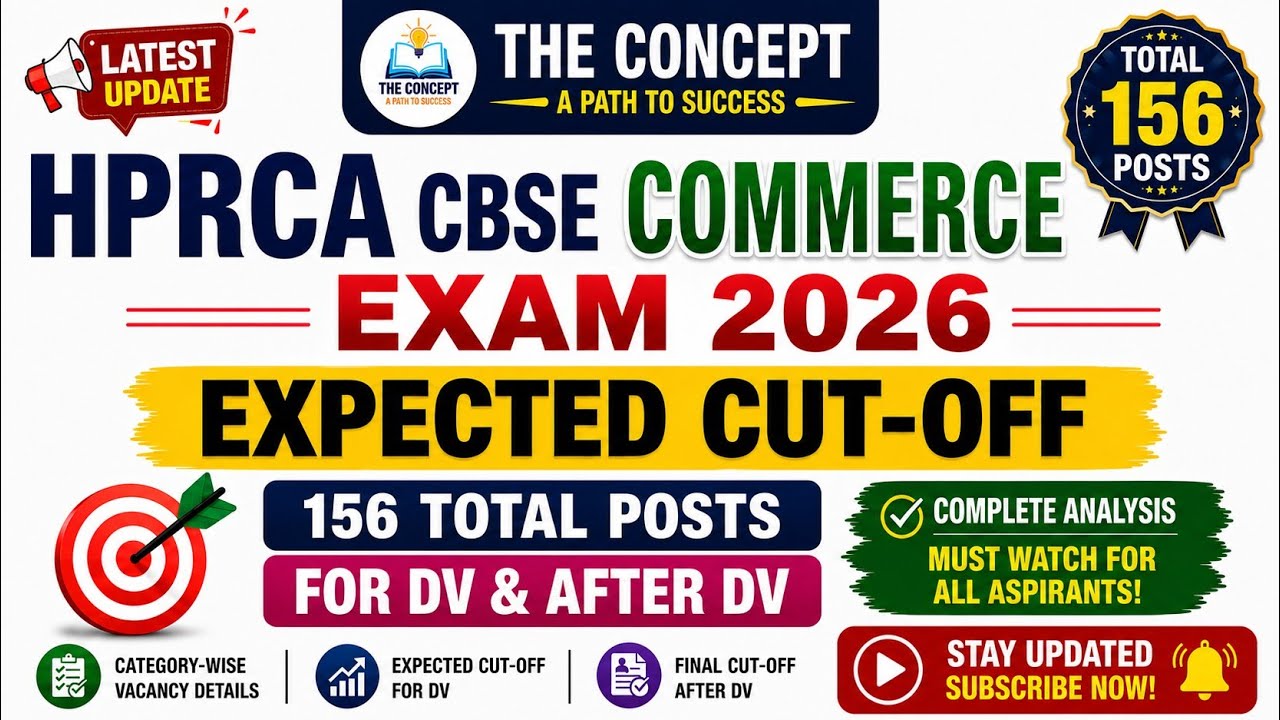 HPRCA CBSE Commerce Exam 2026 Expected Cut-Off | 156 Posts | DV & Final Cut-Off Analysis
