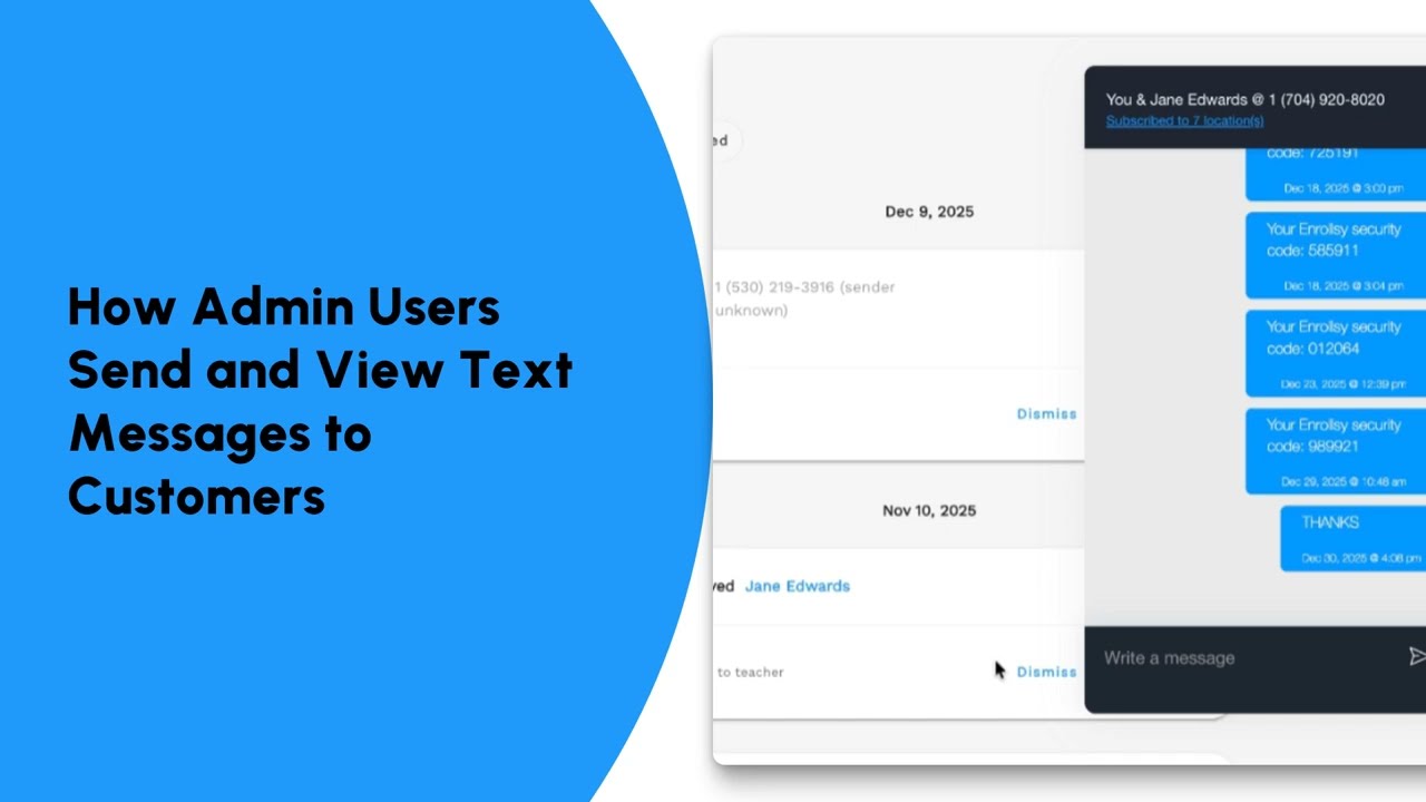 How Admin Users Send and View Text Messages to Customers