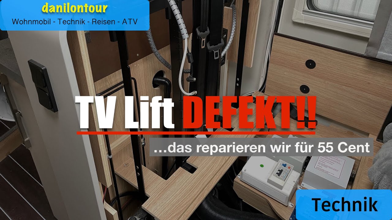 TV Lift DEFEKT Wohnmobil Knaus Sky ti 700 TV Halterung Fernseher Fiat Ducato Fernsehhalterung