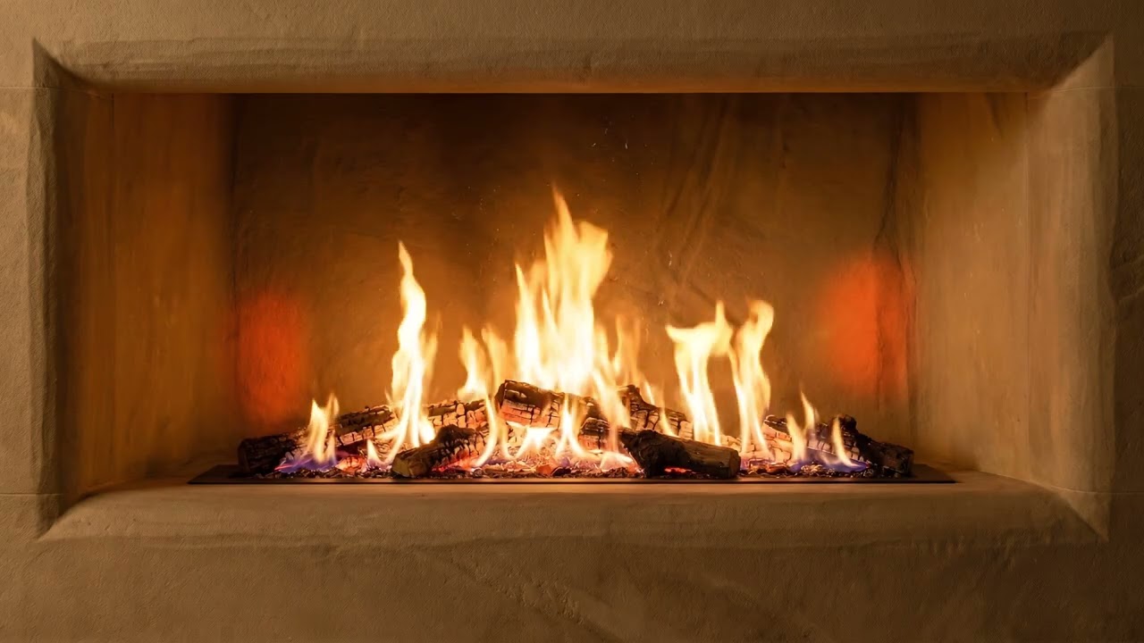 Limestone Fireplace | Modern Fireplace Ambience | 10 Hours