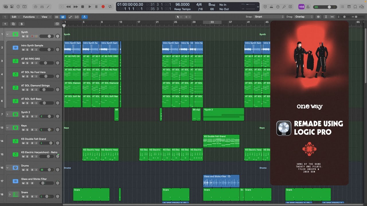 10 - One Way - twenty one pilots Instrumental (Logic Pro)