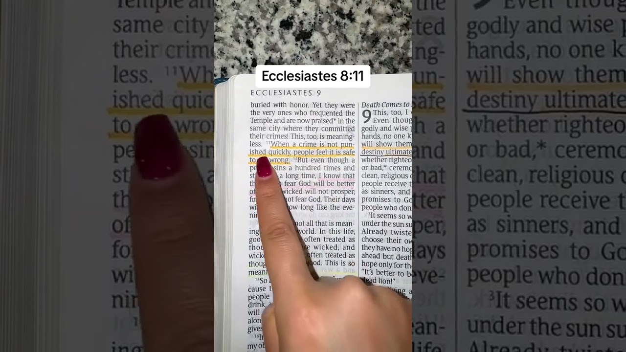 Ecclesiastes 8:11 #bible #bibleverse #psalm91 #psalms23 #psalms91 #psalm23