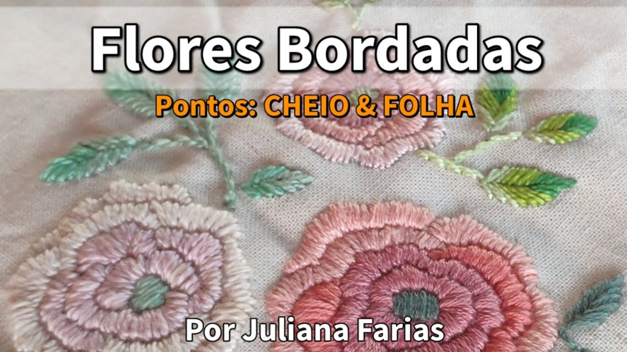 Flor bordada PONTO CHEIO