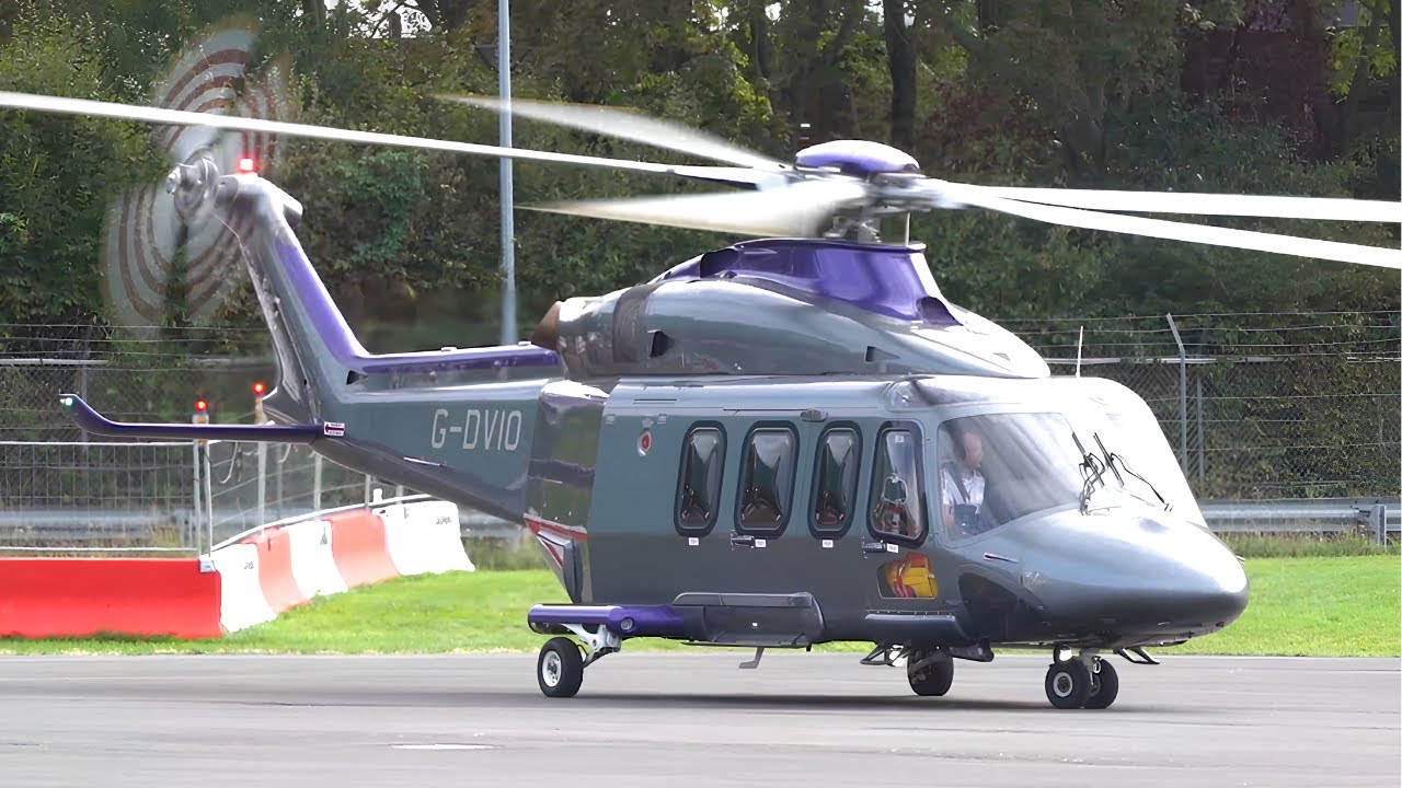 VIP Leonardo AW139 Helicopter Startup & Takeoff