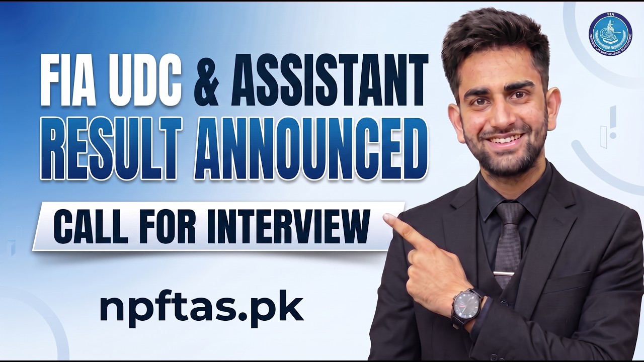 FIA Assistant & UDC Result Announced | Check Your FIA Result Online 2026