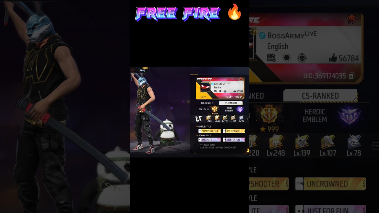 Garena Free Fire 🔥🔥 #79 level #uid 😱#chacking 🤠#trending #shorts #video