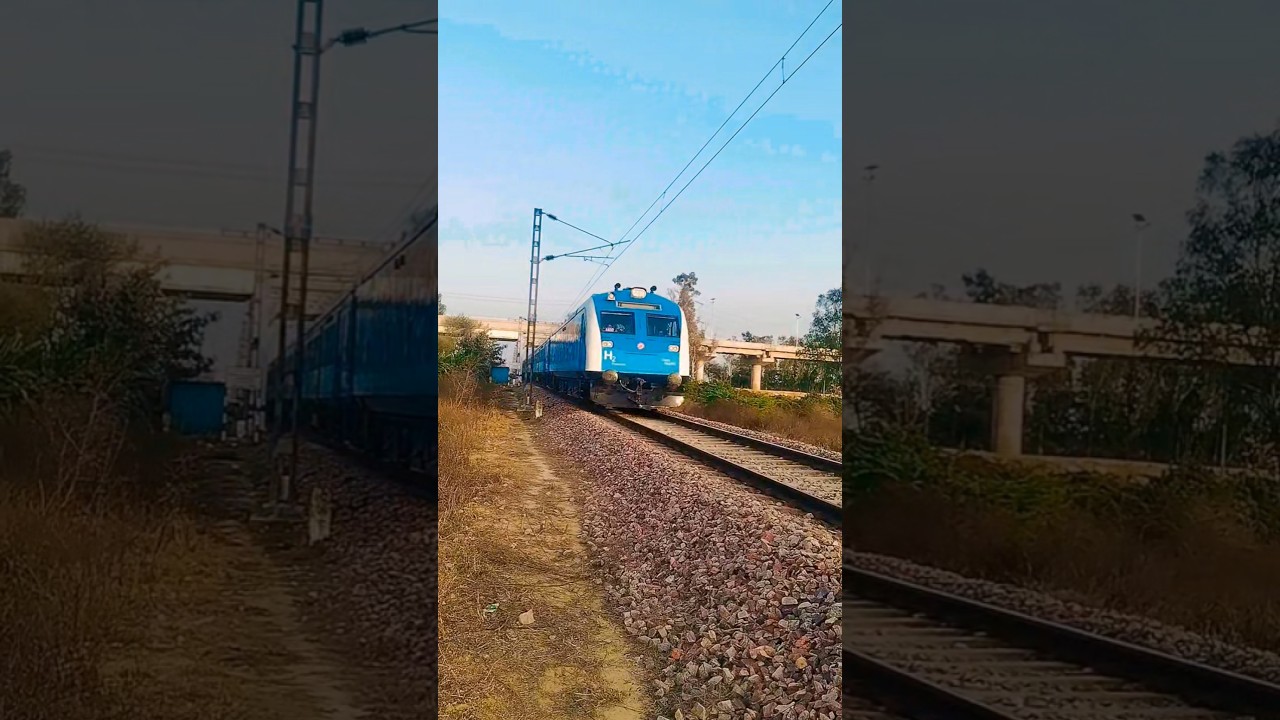 India's first  hydrogen train trial run on the Jind&ndash;Sonipat route in Haryana.#hydrogentrain #railway