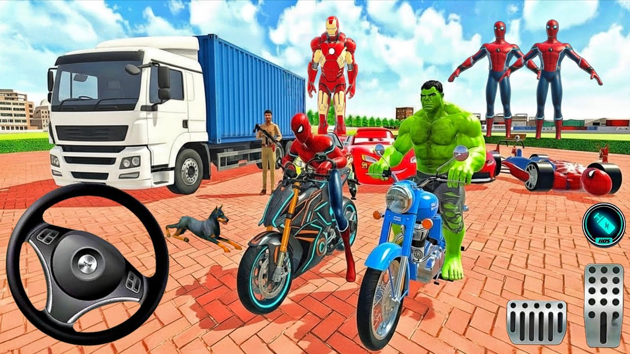 😍 Spiderman & Squid Doll Game 🦚 New Super Hero Mc Queen Car Simulator Gameplay 🥰 Android Car Game 
