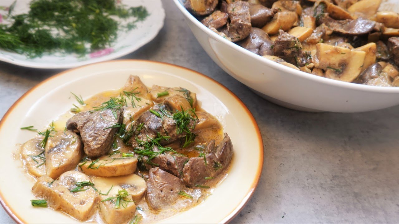 Quick Dinner Recipe ! Chicken Liver & Mushrooms One Pan Recipe ! Easyvideo