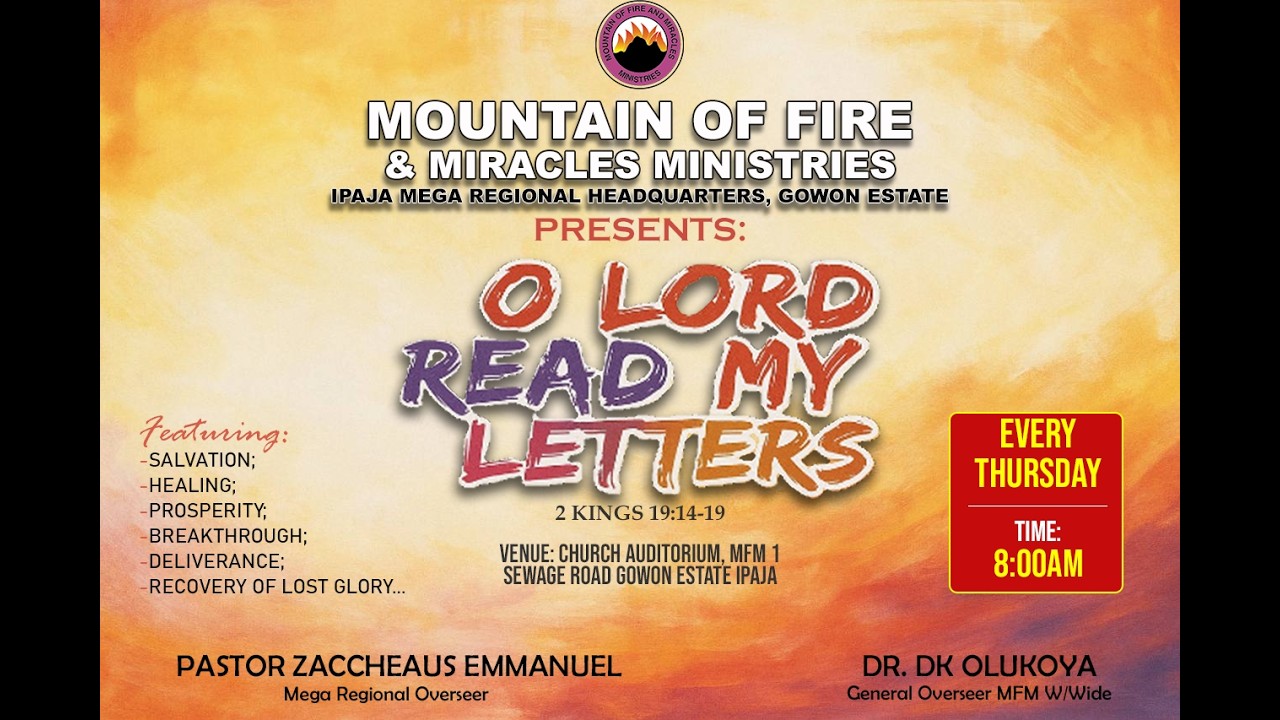 MFM IPAJA MEGA REGION 8 THURSDAY SERVICE: O LORD READ MY LETTERS