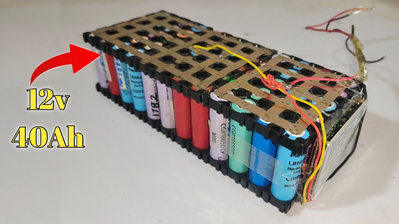 How To Make 12v 40Ah  Lithium Li ion Battery Pack Using Old Laptop Battery's