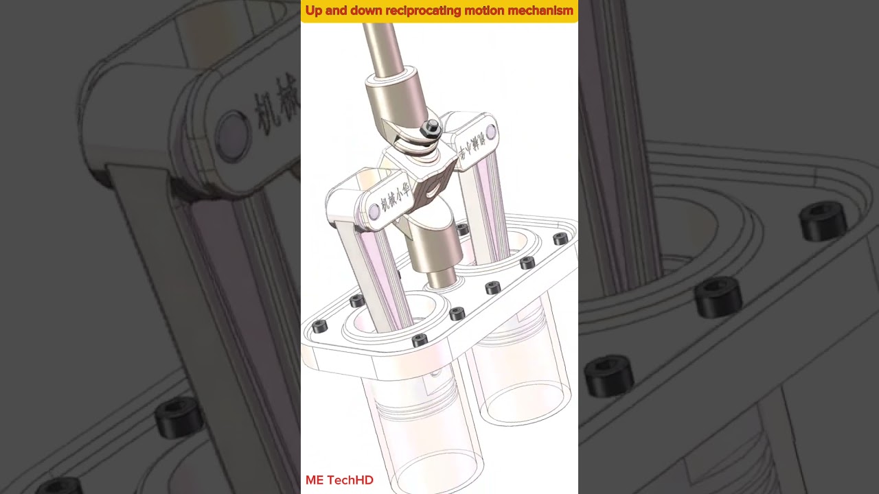 Up and down reciprocating motion mechanism #design #machine #solidwork #cad #cnc
