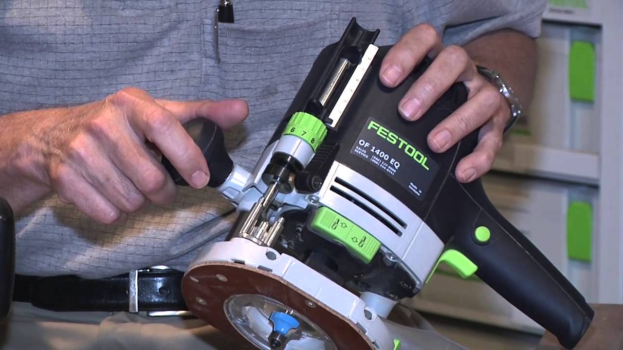 Festool OF 1400 router turret and fine depth adjustment