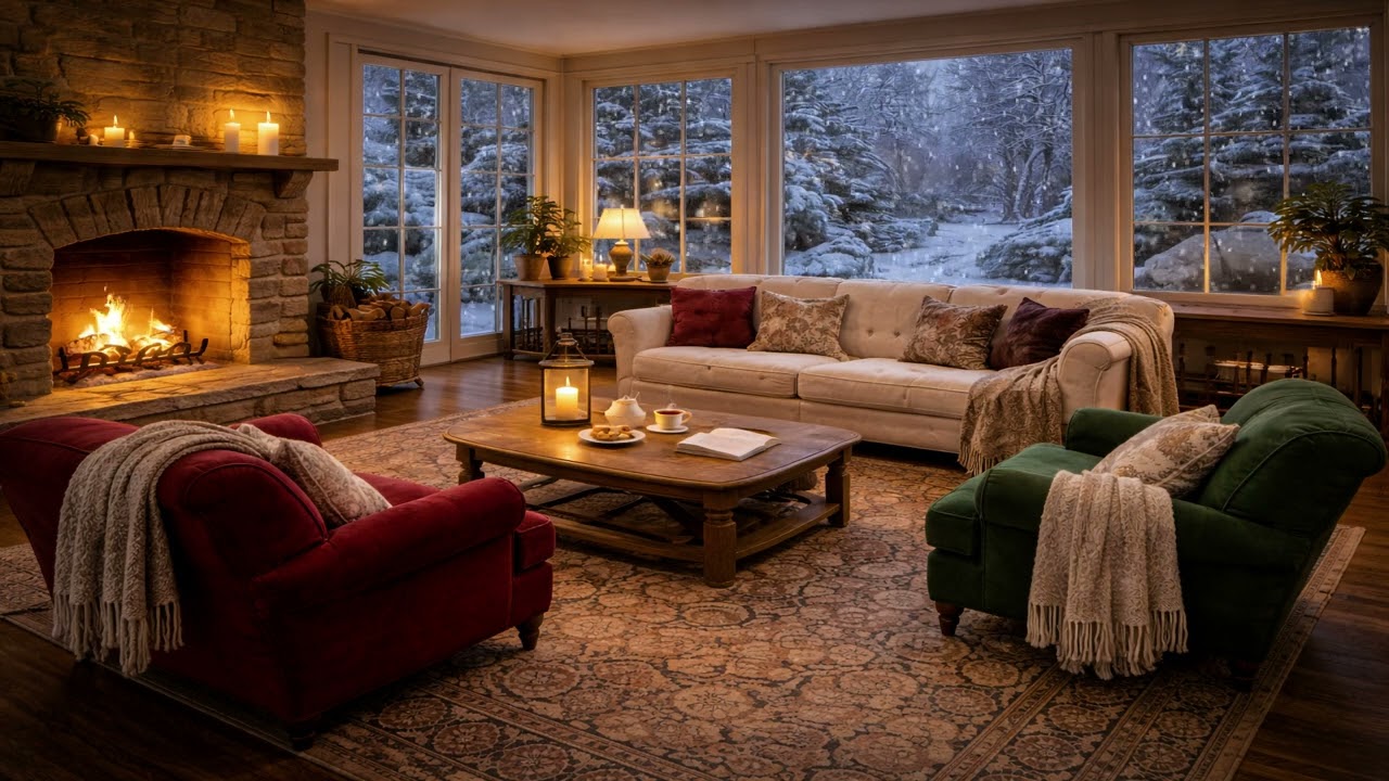 Relaxing Music Featuring Cozy Jazz Piano Firelight 🎹 Warm Fireplace 🔥 Soothing Smooth Jazz Piano