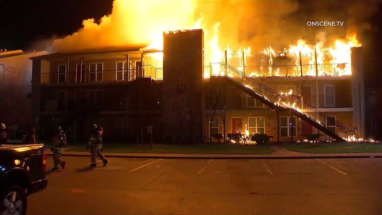Third Alarm Fire Engulfs Apartment Building In Houston