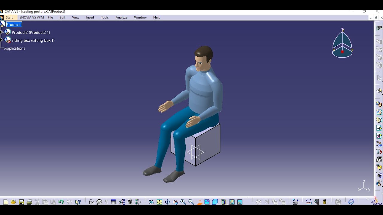 CATIA V5  | Human Seating Posture | Ergonomics analysis on CATIA V5 | Human Builder