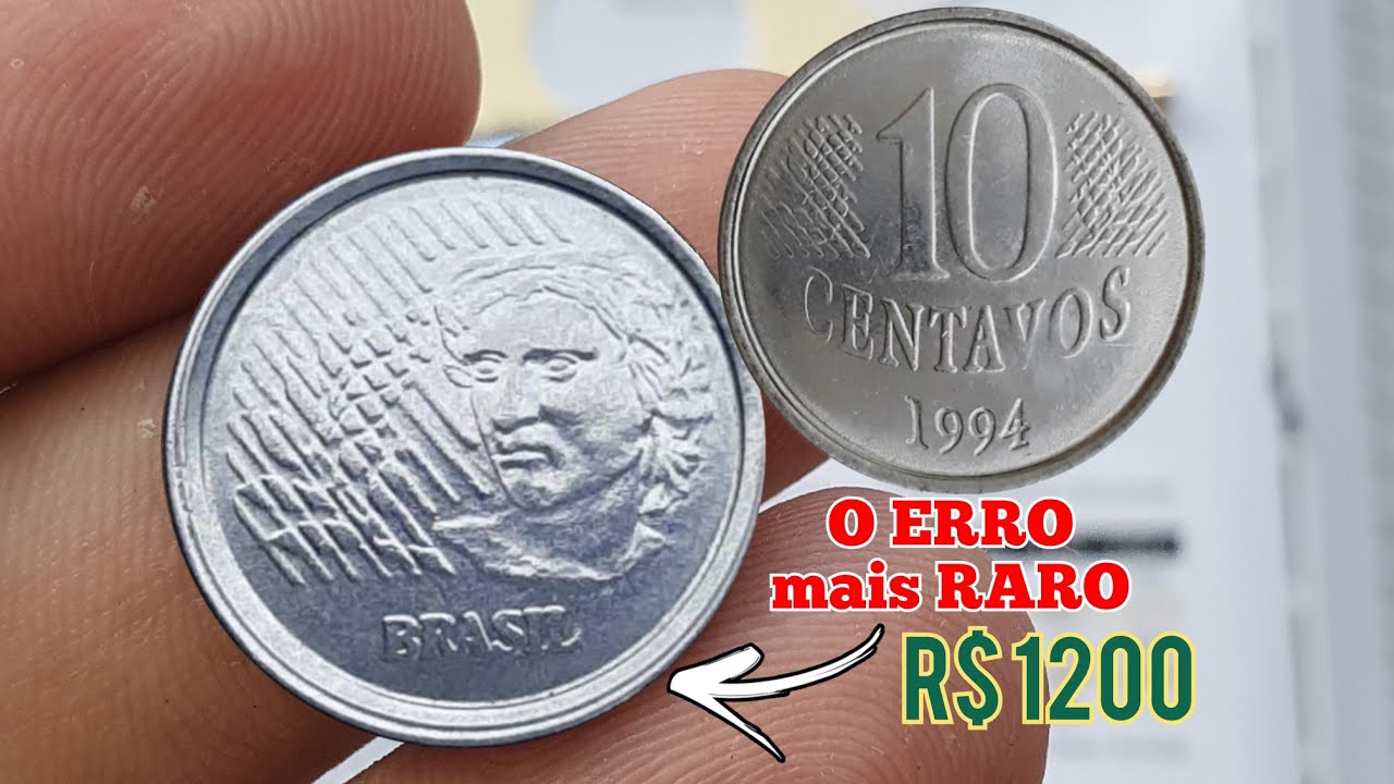 Moeda 10 centavos 1994 tem ERROS muito raros e valiosos,vejam suas moedas de troco urgente.