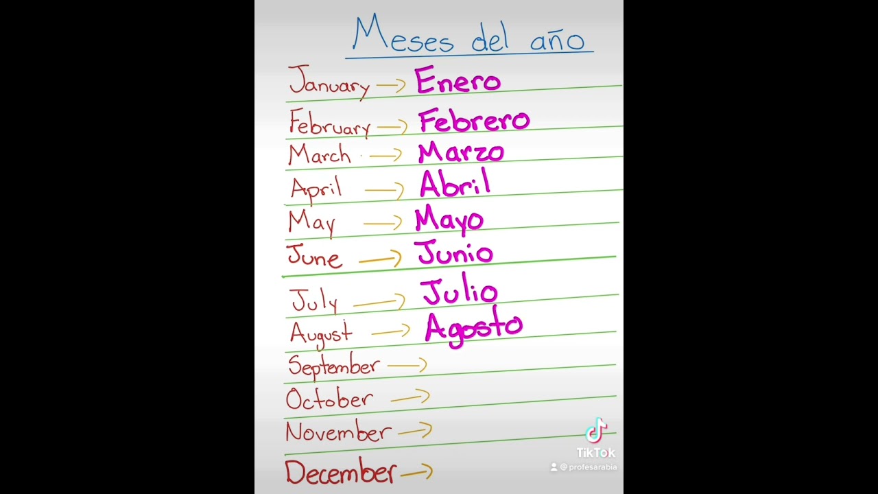 Months in Spanish #monthsoftheyear #monthsinspanish #spanishlessons #spanishclass #learnspanish