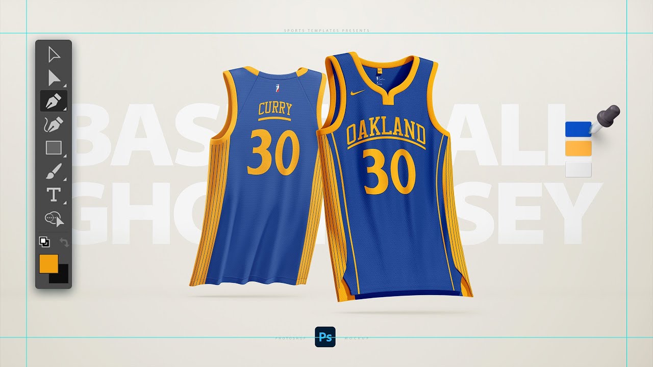 Ghost Basketball jersey photoshop mockup tutorial
