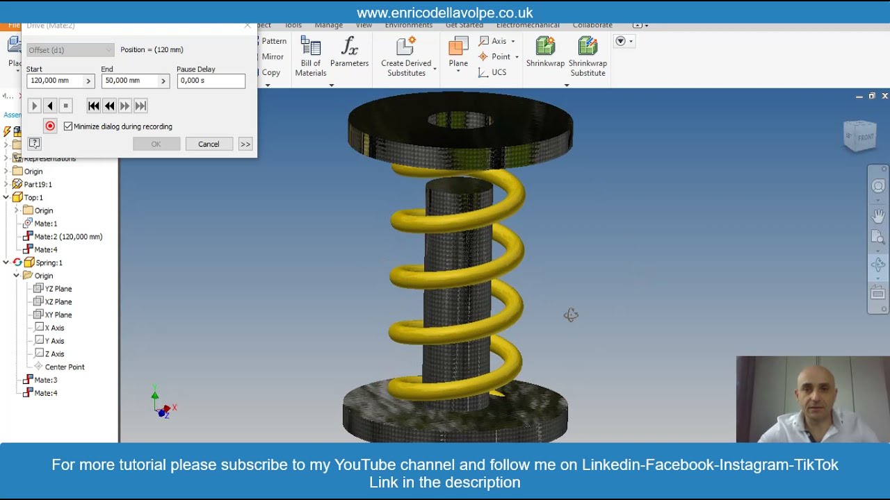 Видеоурок: Как создать пружинную анимацию всего за 3 минуты с помощью Autodesk Inventor