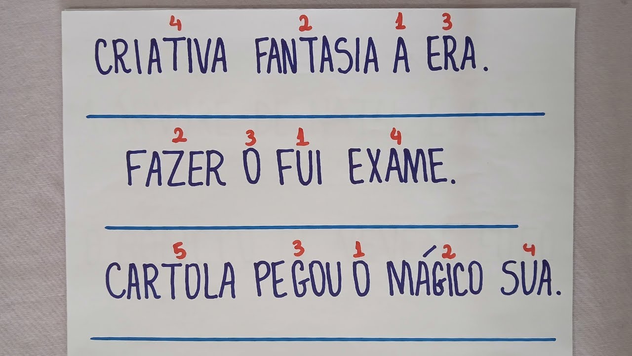 Aprendendo a Ler e Escrever -  Ordene as palavras e forme frases - Lendo e Escrevendo frases - EJA