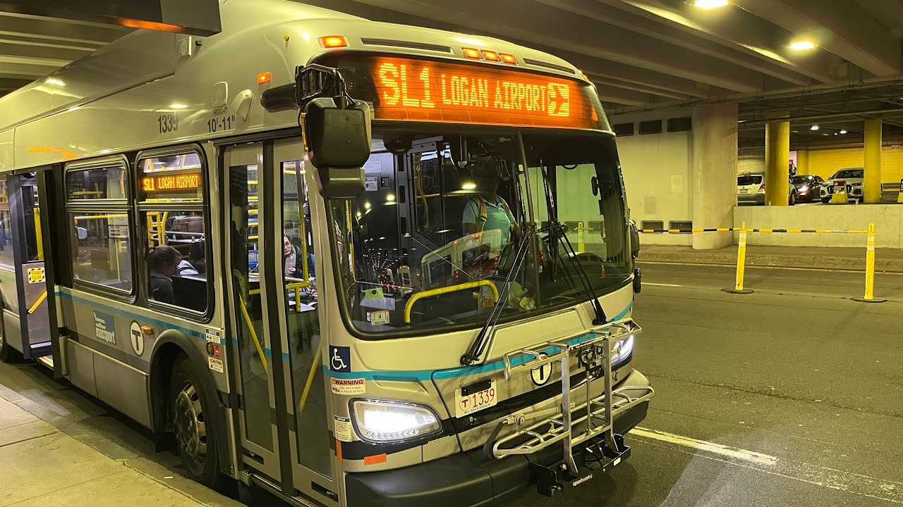 MBTA Silver Line: On Board 2022 NF XDE60 Artic Hybrid #1339 On Bus Route SL1 To Airport (11/15/2023)