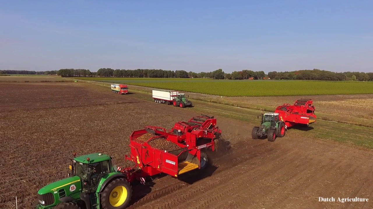 Aardappels rooien en inschuren | Fendt 820 | John Deere | Grimme | Potato harvest 2018