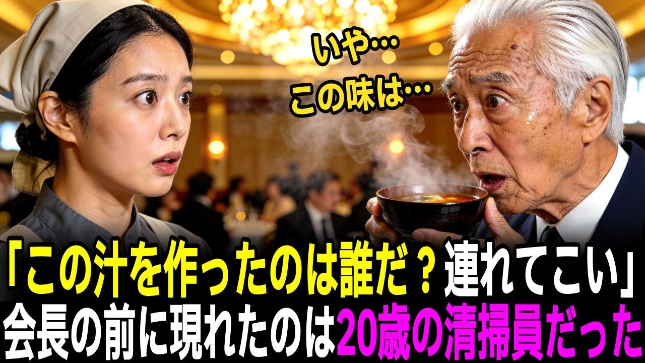 「この味噌汁、誰が作った？今すぐ呼んでこい」会長の前に現れた20歳の清掃員。会長は崩れ落ちた。