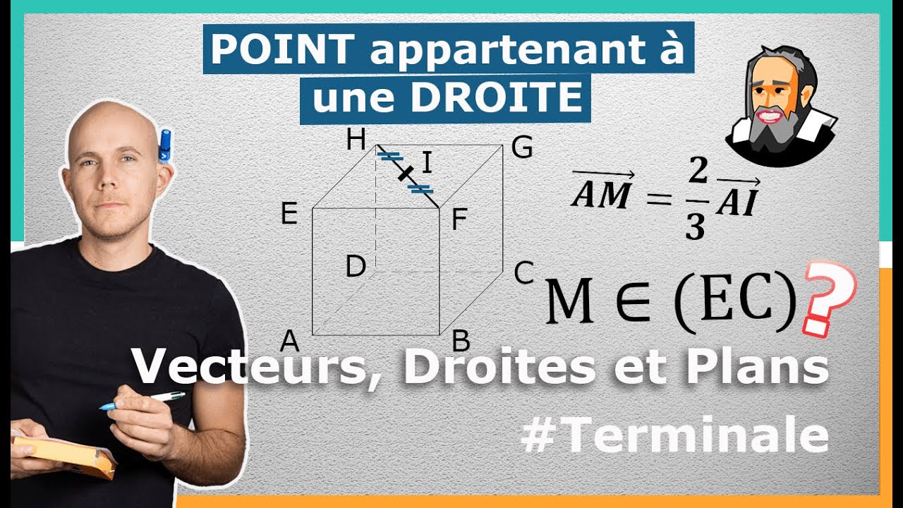 Montrer qu'un POINT appartient à une DROITE dans l'Espace - Exercice Corrigé - Terminale