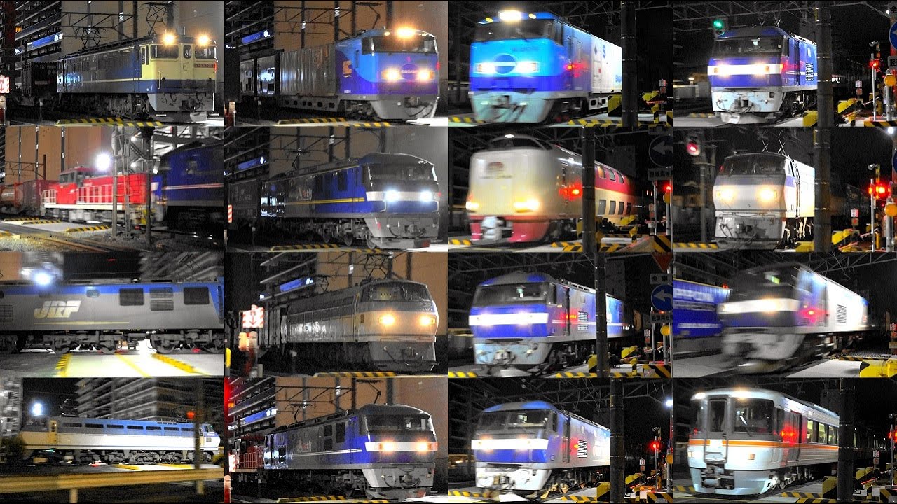繁忙期の激走貨物‼ 東海道深夜の爆音ジョイント音‼ 2024,4,25 貨物列車いろいろいっぱい45本 藤枝駅を爆走する深夜超特急の高速貨物列車たちとサンライズエクスプレス