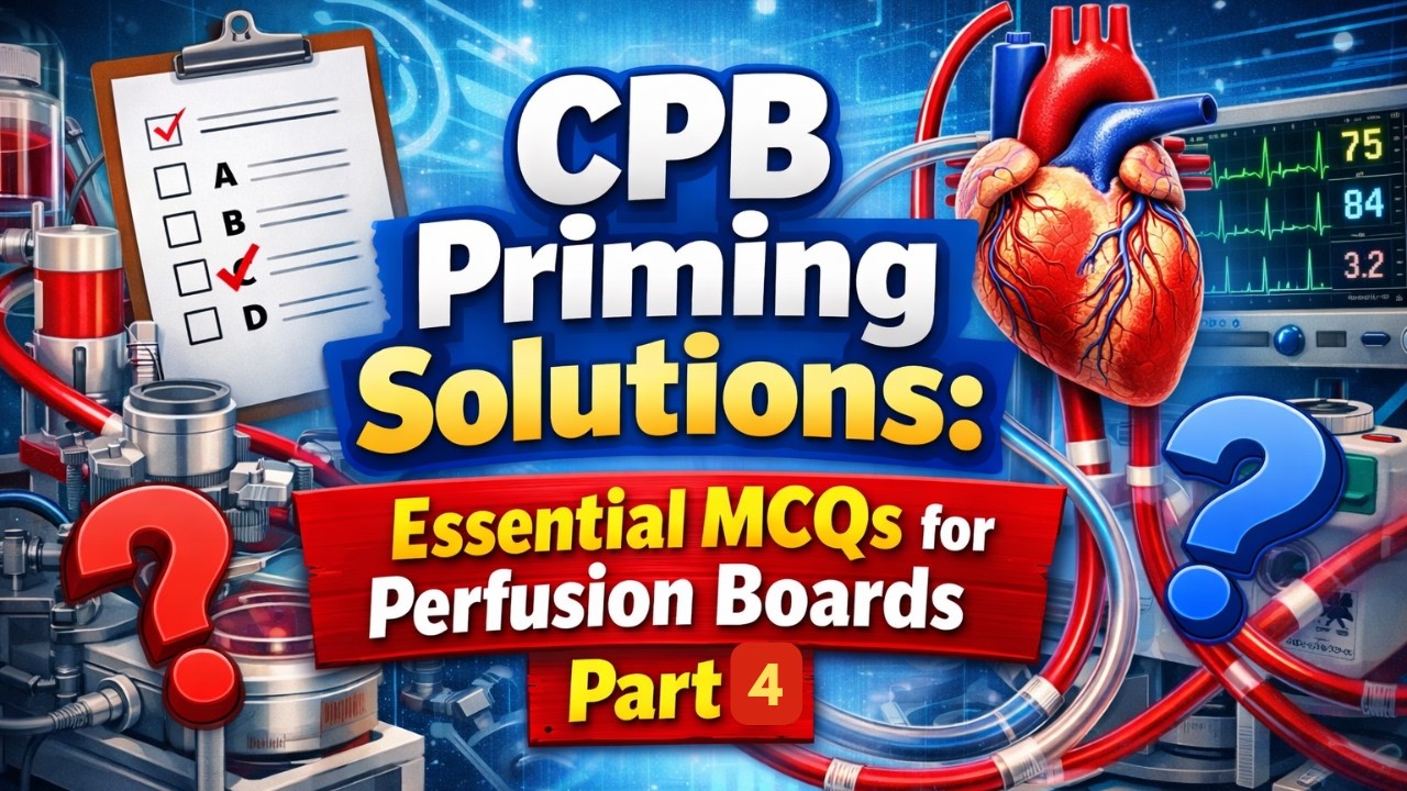 CPB Priming Solutions Essential MCQs for Perfusion Boards Part 4 #cardiacperfusiontechnology
