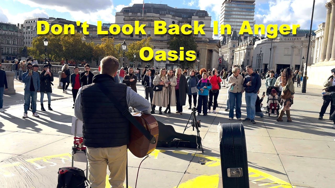 LARGE CROWD Builds On The Street For THIS SONG! Don't Look Back In Anger - Oasis (Cover)