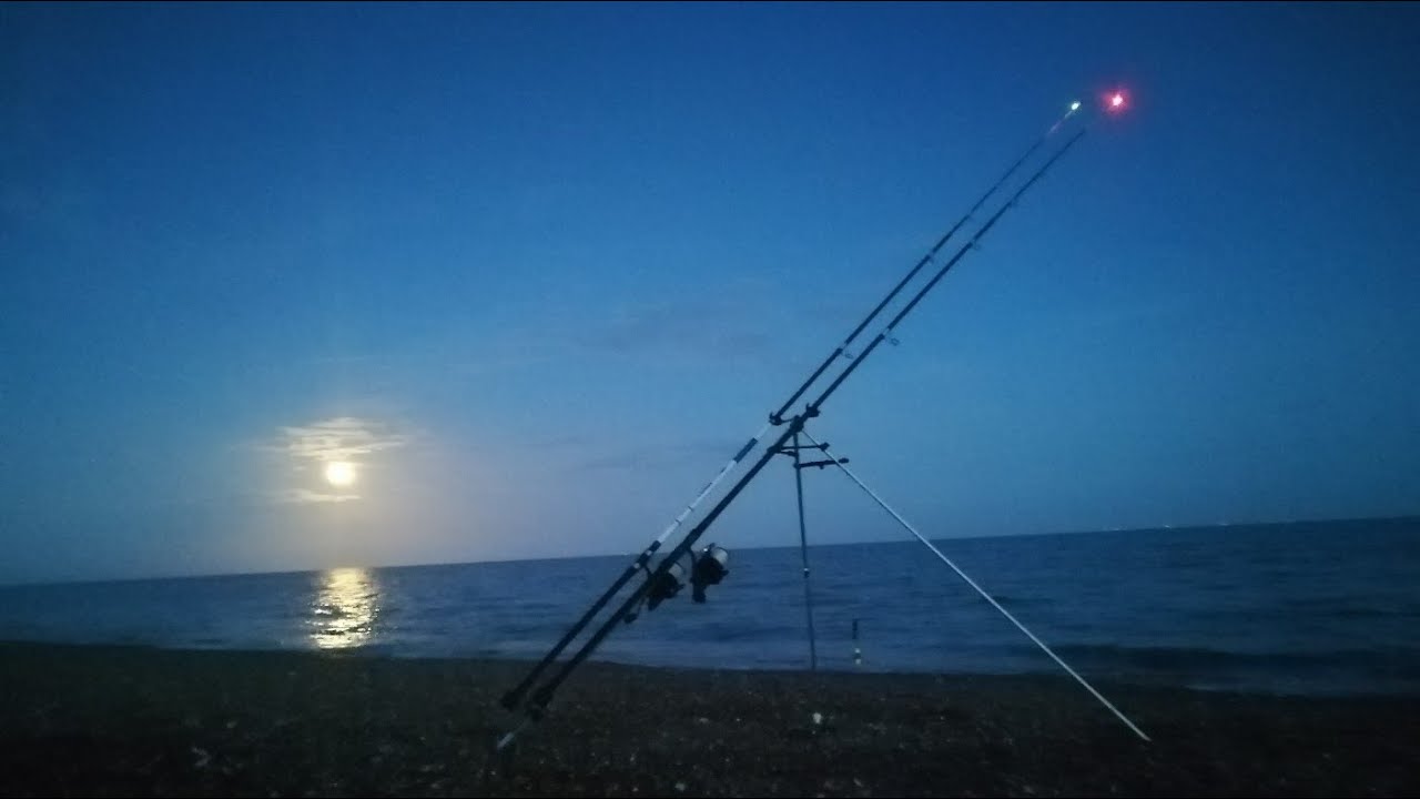 NIGHT FISHING AT SHOREHAM - BEACH FISHING AT NIGHT (UK SEA FISHING)