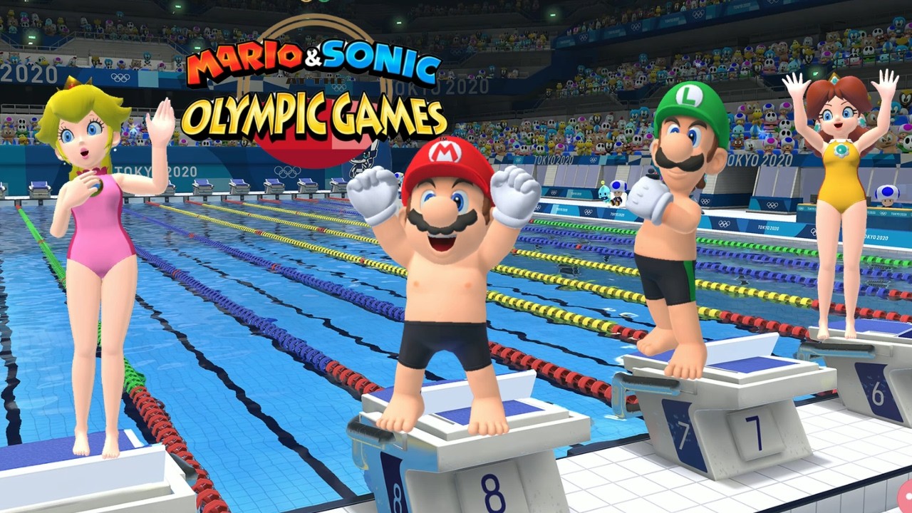Swimming 100m Hard Gameplay Mario & Sonic At The Olympic Games Tokyo 2020 Peach Luigi Bowser ++ Yosh