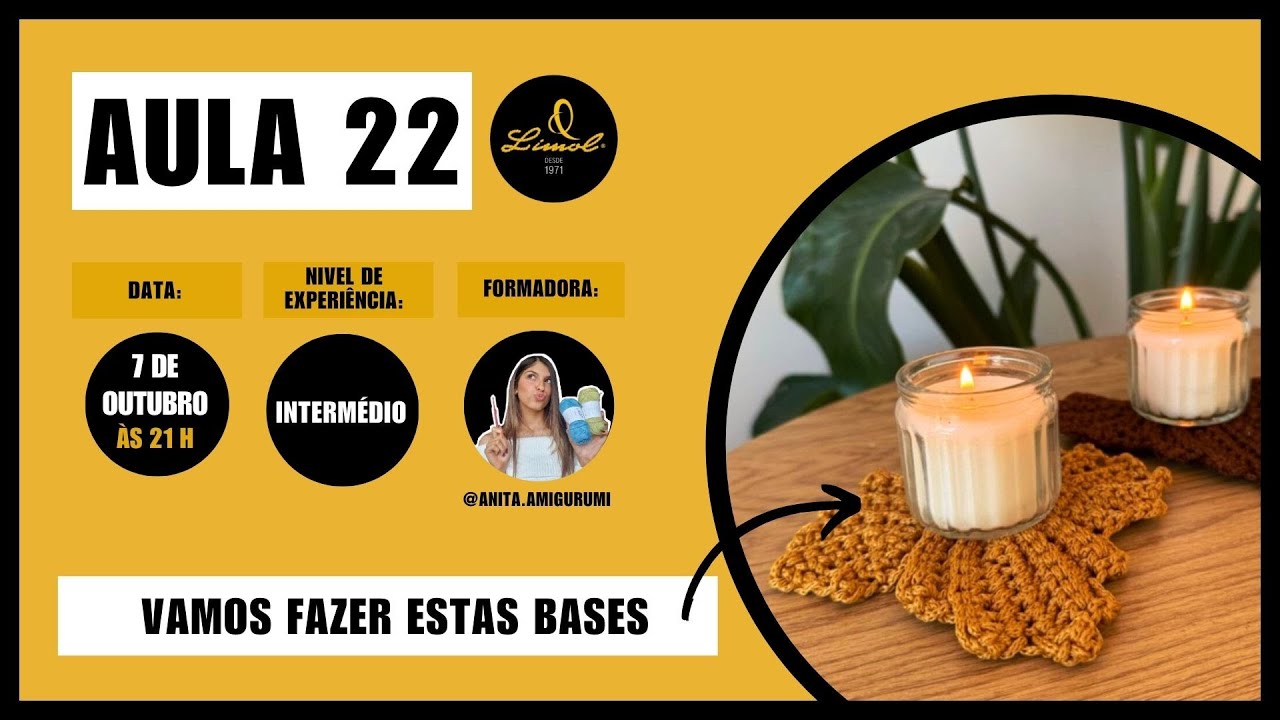 Aula 22 - Bases em formato de folha - Comunidade Limol - Nivel intermédio - Crochet