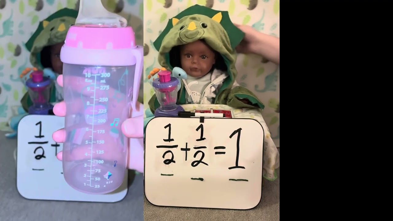 Play Cooking with Reborn Doll Rosie: Practicing Addition & Fractions with Baby Alive Food Packets