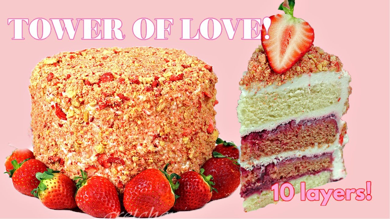 🍓🍓🍓Vegan Strawberry Shortcake Crunch Cake