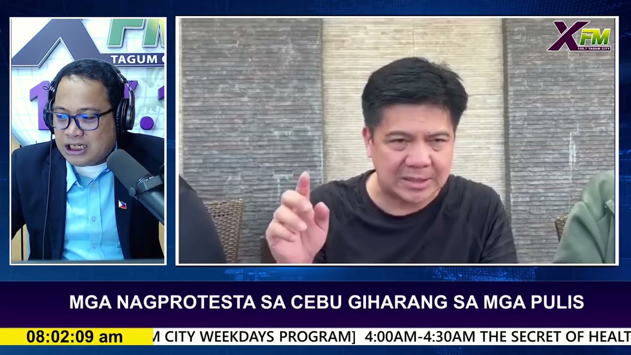 MGA NAGPROTESTA SA CEBU GIHARANG SA MGA PULIS