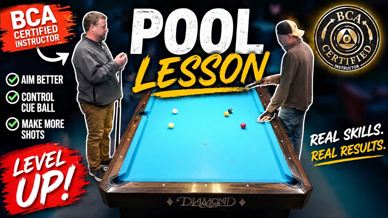 Diamond Billiards pool lessons with Kenny, skill level 7 in APA 